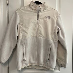 Ivory/white/gray North Face Polartec fleece. Size girls XL.